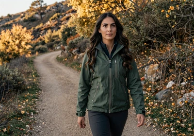 Woman radiologist hiking on a nature trail on a weekend morning