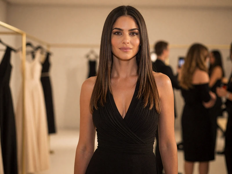 Female plastic surgeon at a luxury fashion event in evening light